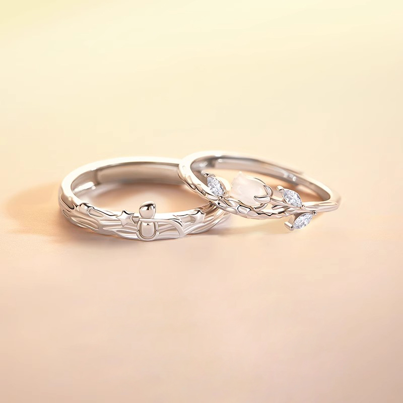 玫瑰與小王子 · S925純銀情侶對戒 | 週年紀念禮物