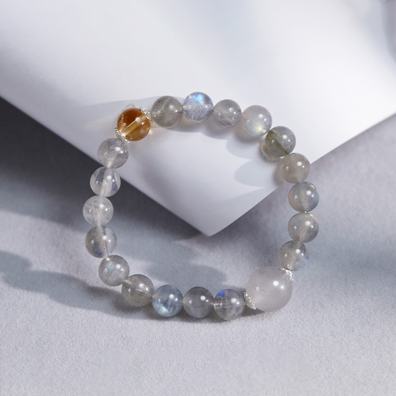 月下精靈 · 灰月光石水晶手串 | 轉運和祈福