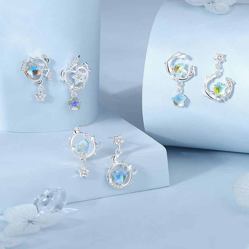 十二星座 · 月光石純銀耳釘 | 生日禮物