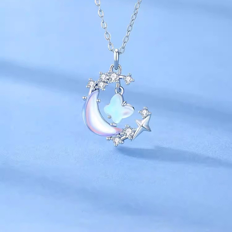 星月蝶影 · 夢幻琉璃石項鍊 | 女友生日禮物