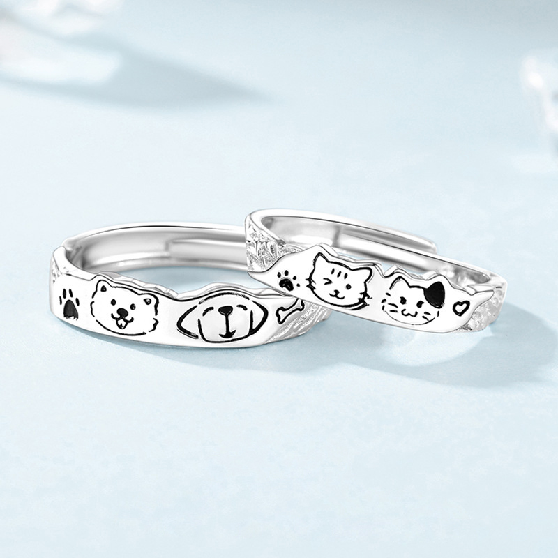 貓狗寵愛日記 · 純銀情侶對戒 | 紀念日禮物推薦