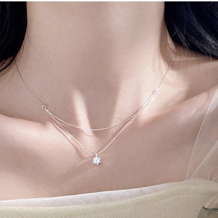 人魚之淚 · S925銀雙層閃耀項鍊 | 生日禮物推薦