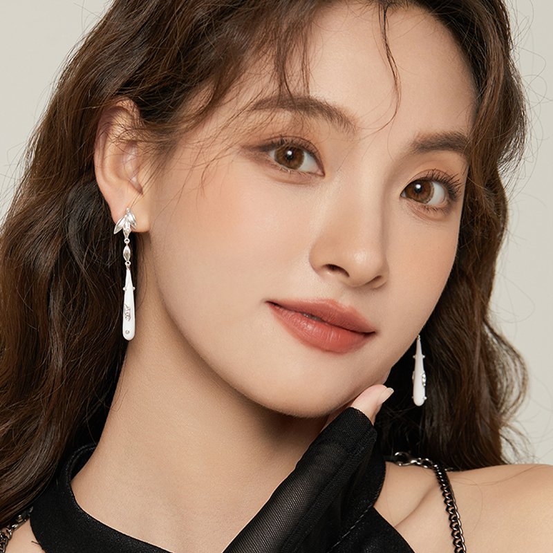 竹影扇韻 · 長款中式竹節折扇耳環 | 生日禮物