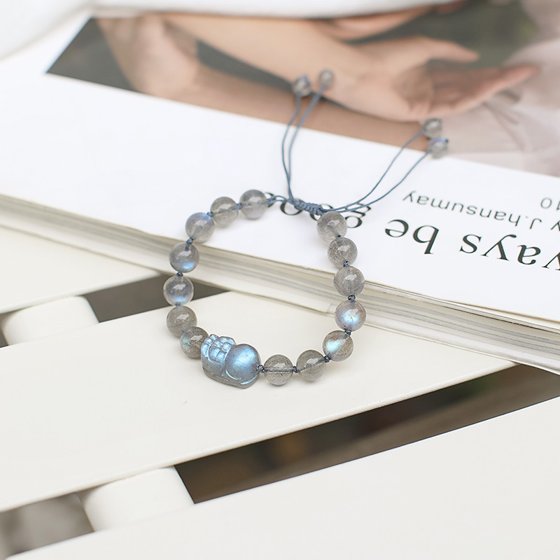 開運貔貅 · 天然灰月光水晶手串 | 女朋友生日禮物