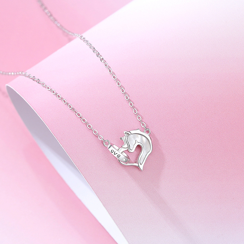 愛心獨角獸 · 貝母s925銀項鍊 | 紀念日禮物