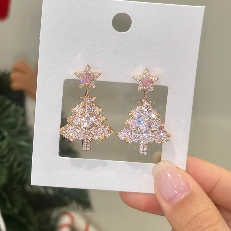 粉色聖誕樹耳釘 | 女友生日禮物