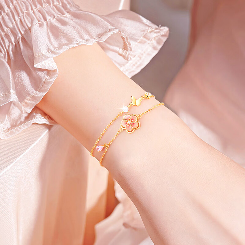 ”桃“你歡心 · S925銀可轉動手鍊 | 女朋友生日禮物 