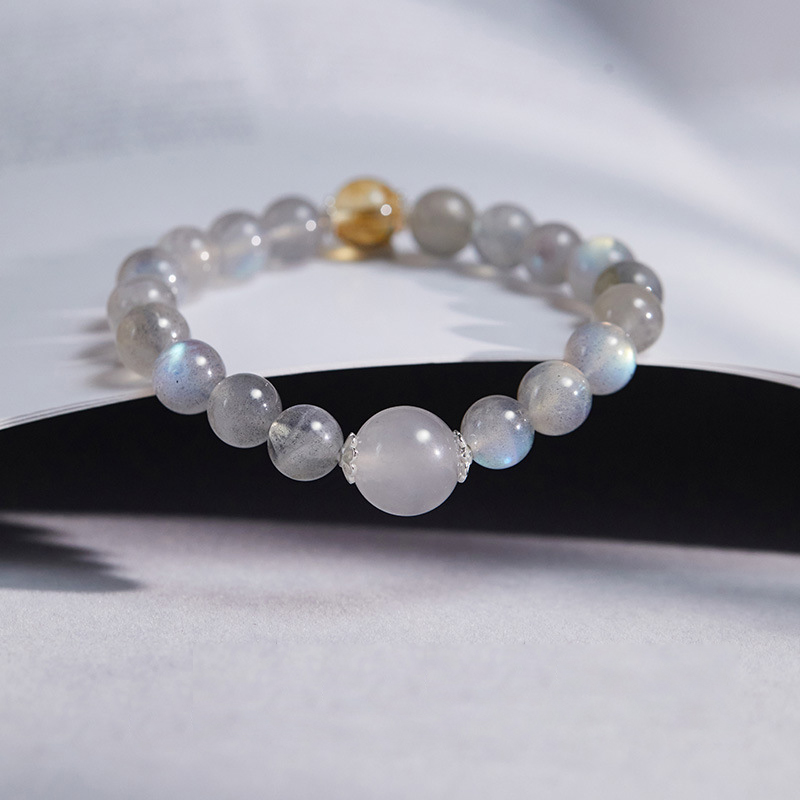 月下精靈 · 灰月光石水晶手串 | 轉運和祈福