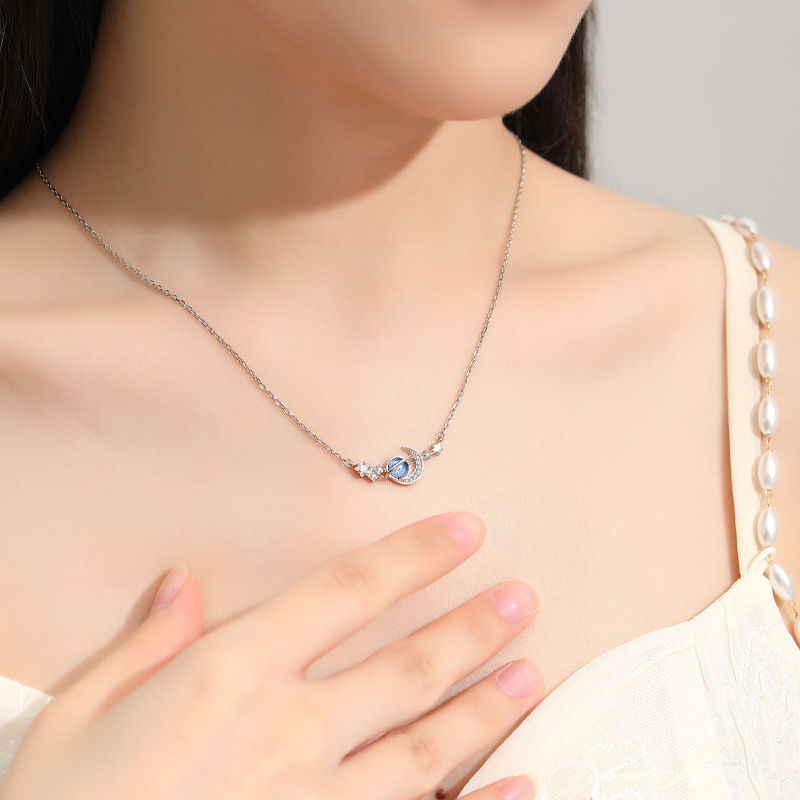 遨遊星球 · 純銀星月項鍊 | 週年禮物