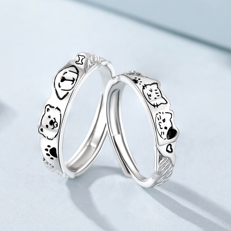 貓狗寵愛日記 · 純銀情侶對戒 | 紀念日禮物推薦