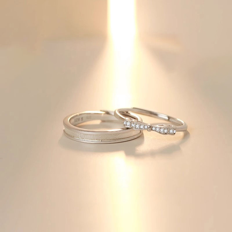 諾言 · S925銀閃耀蝴蝶結情侶對戒 | 週年紀念禮物