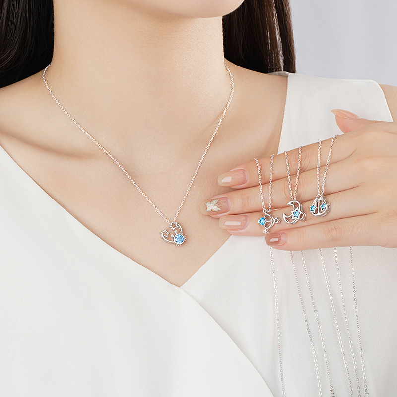 月光寶盒 · 十二星座藍色鋯石項鍊 | 交換禮物