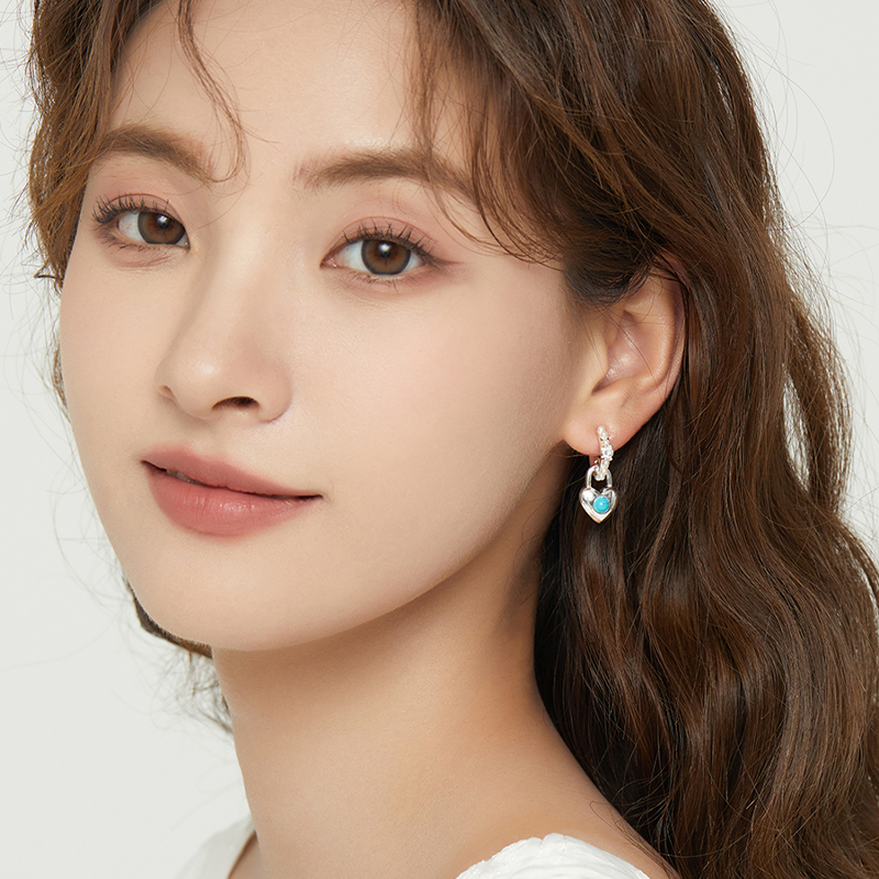 銀鎖心語 · 簡約愛心鎖耳飾 | 週年紀念日禮物