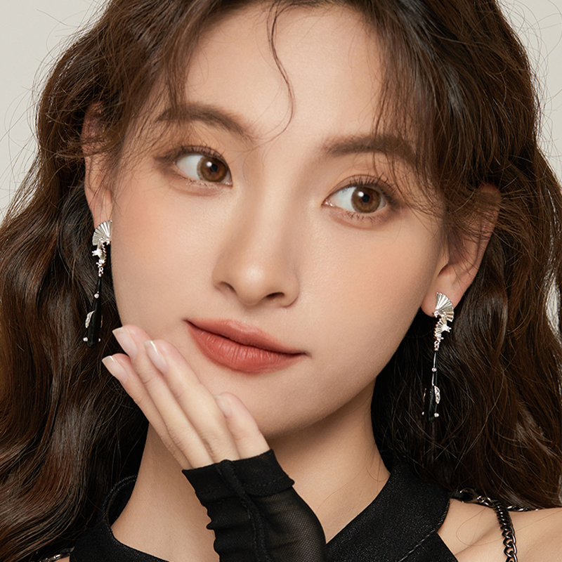 竹影扇韻 · 長款中式竹節折扇耳環 | 生日禮物