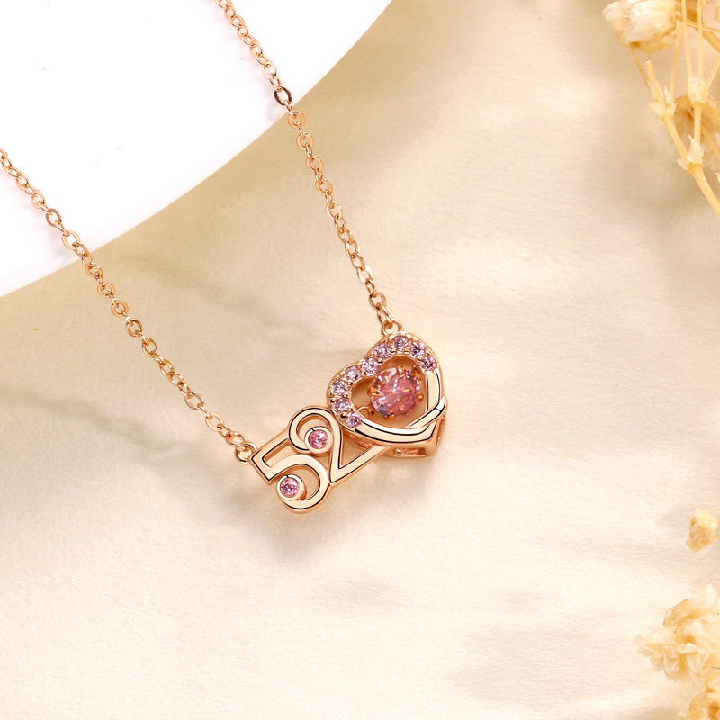 心動520 · 跳動粉色鋯石項鍊 | 女朋友生日禮物 