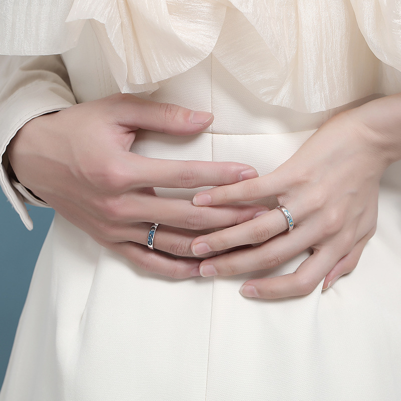 白天到黑夜 · 純銀情侶款對戒 | 情侶交換禮物