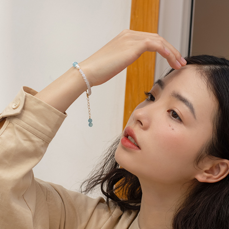 人魚淚 · 藍月光石水晶手串 | 紀念日禮物