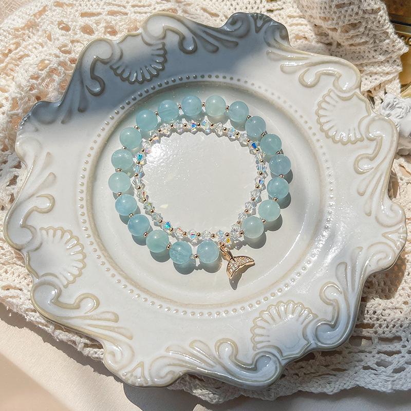 如魚得水 · 天然海藍寶水晶手串 | 送女友禮物排行榜