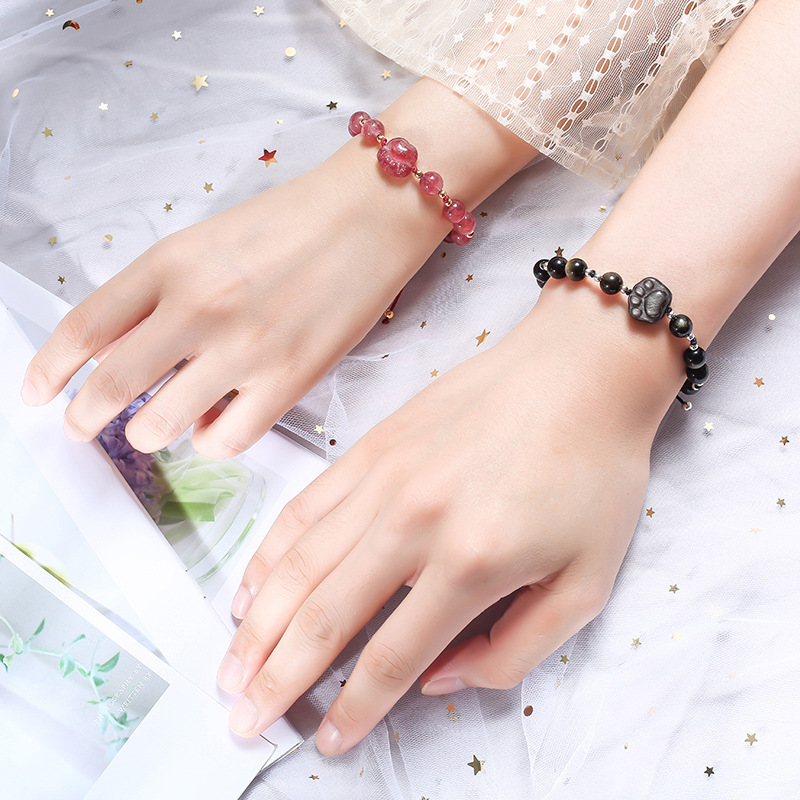 招財貓爪 · 開運水晶情侶手串 | 情侶禮物一對