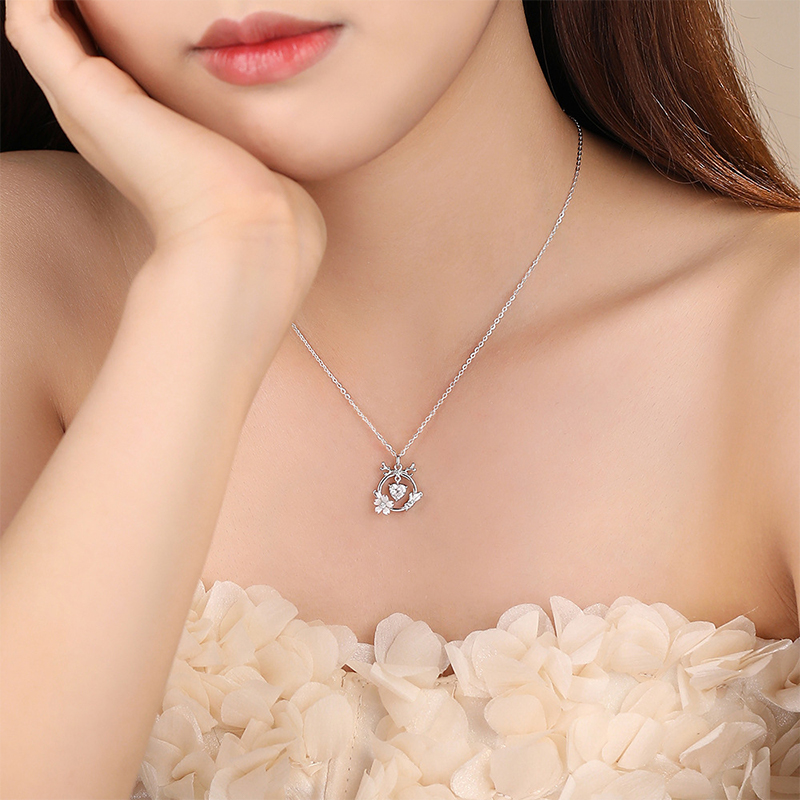 一鹿有你 · 白貝鋯石項鍊 | 女友生日禮物