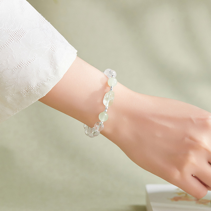 吉瑞貔貅 · S925純銀水晶手串 | 招財運和福運