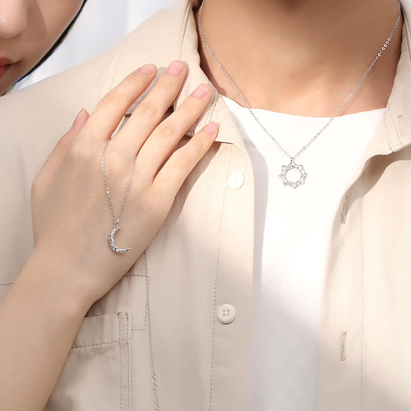 岩溶日月 · S925純銀情侶項鍊  | 紀念日禮物推薦