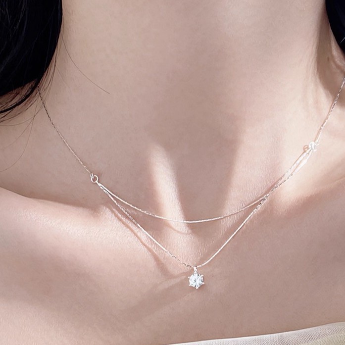 人魚之淚 · S925銀雙層閃耀項鍊 | 生日禮物推薦
