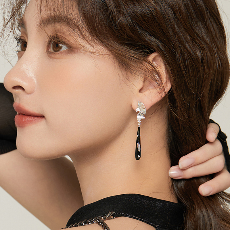 竹影扇韻 · 長款中式竹節折扇耳環 | 生日禮物