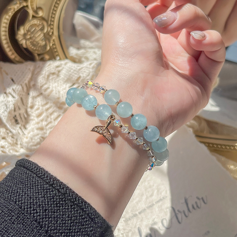如魚得水 · 天然海藍寶水晶手串 | 送女友禮物排行榜