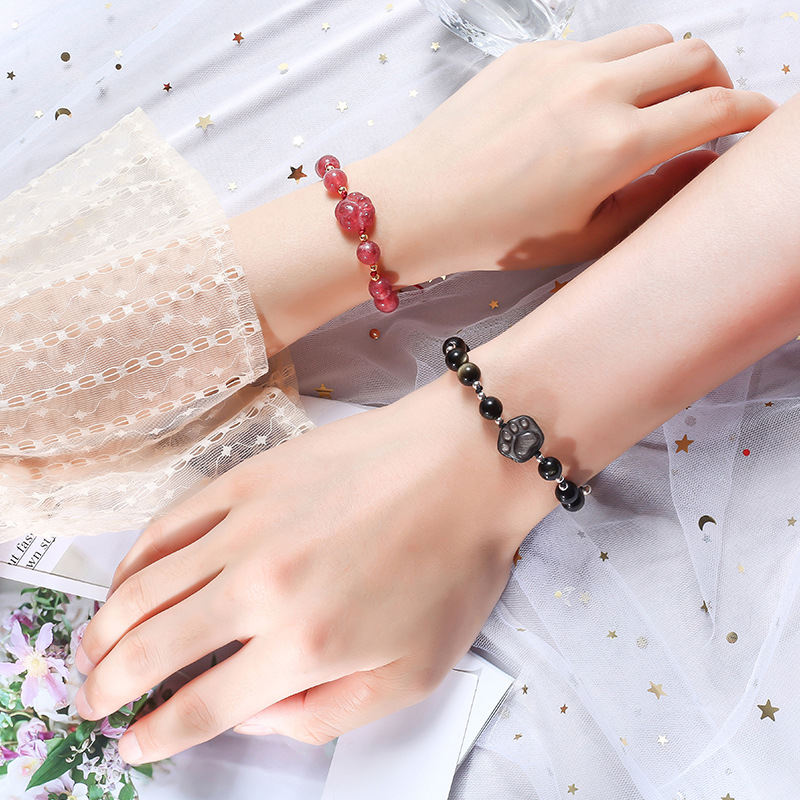 招財貓爪 · 開運水晶情侶手串 | 情侶禮物一對