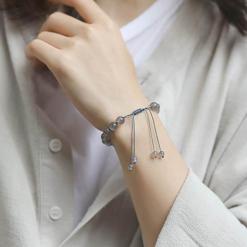 開運貔貅 · 天然灰月光水晶手串 | 女朋友生日禮物