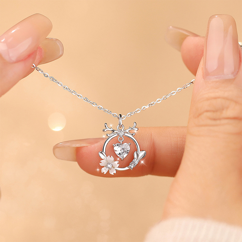 一鹿有你 · 白貝鋯石項鍊 | 女友生日禮物