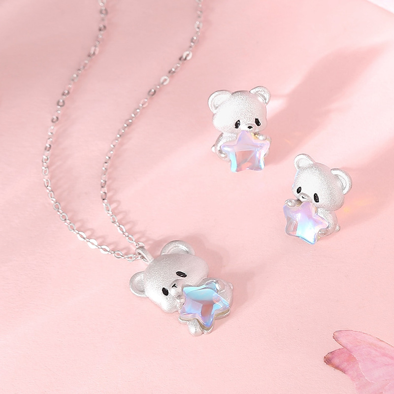 星抱小熊 · S925銀項鍊 | 女友生日禮物  