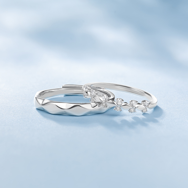 為愛加冕 · 刻字鋯石情侶對戒 | 情侶客製化禮物 