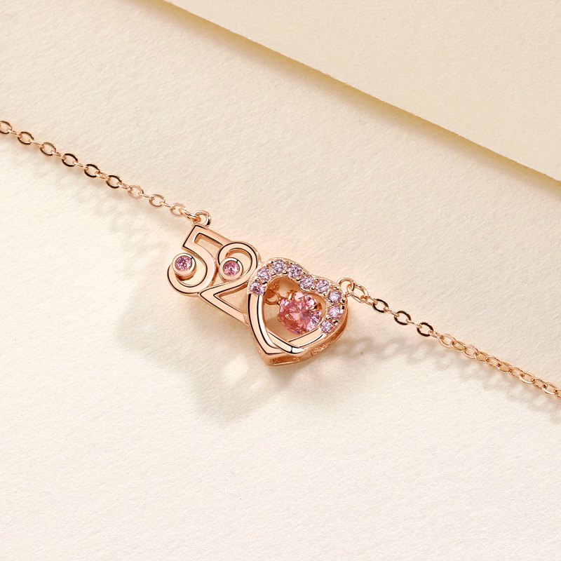 心動520 · 跳動粉色鋯石項鍊 | 女朋友生日禮物 