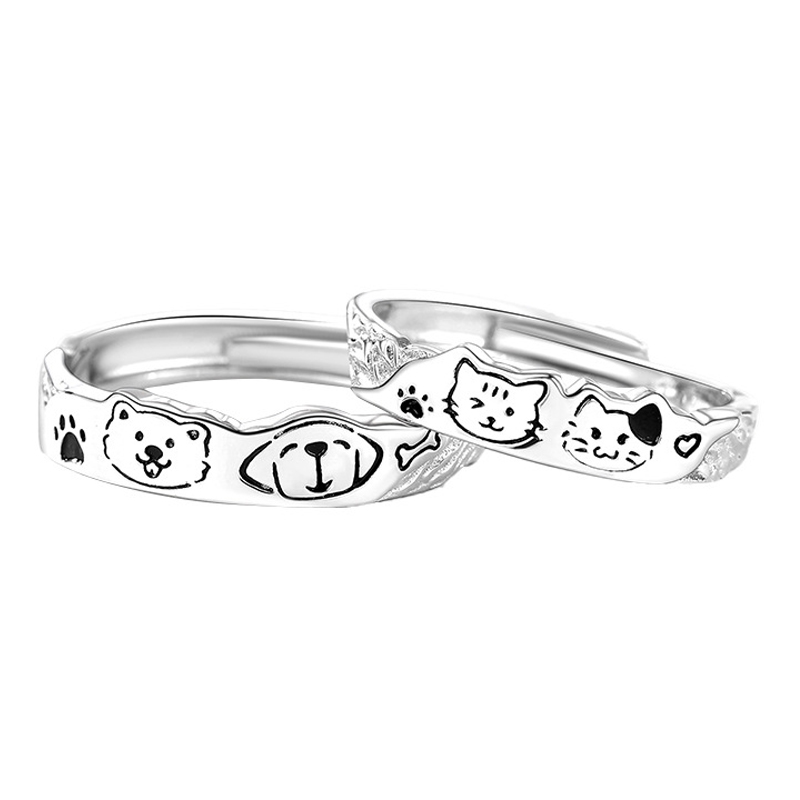 貓狗寵愛日記 · 純銀情侶對戒 | 紀念日禮物推薦