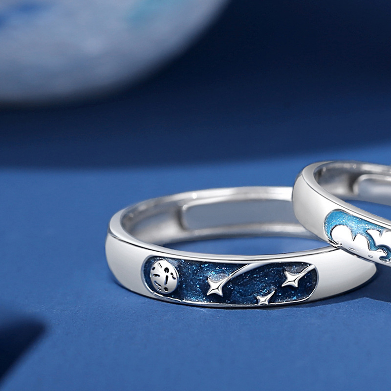 白天到黑夜 · 純銀情侶款對戒 | 情侶交換禮物