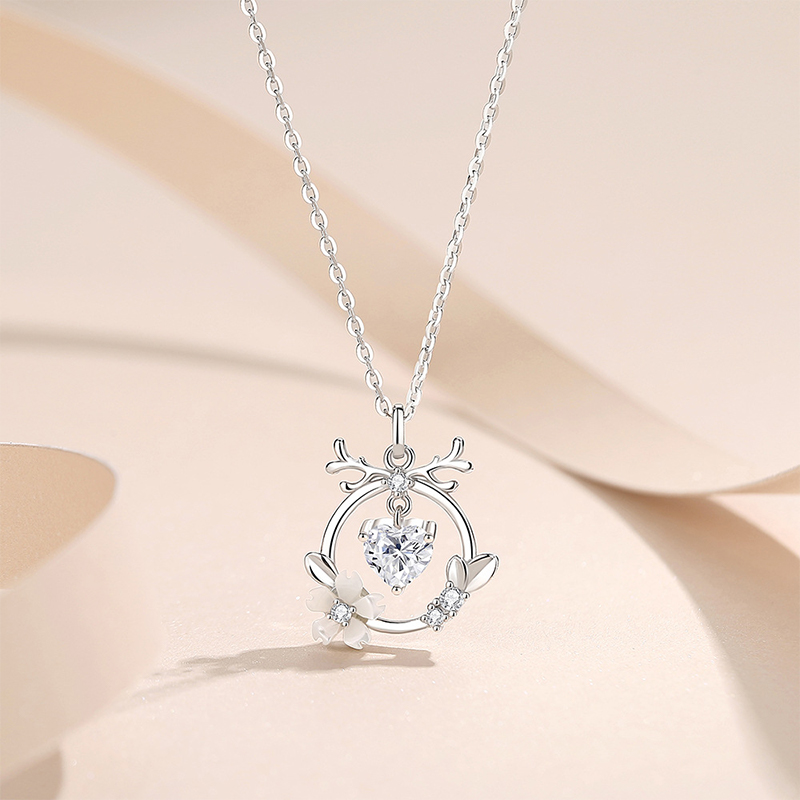 一鹿有你 · 白貝鋯石項鍊 | 女友生日禮物