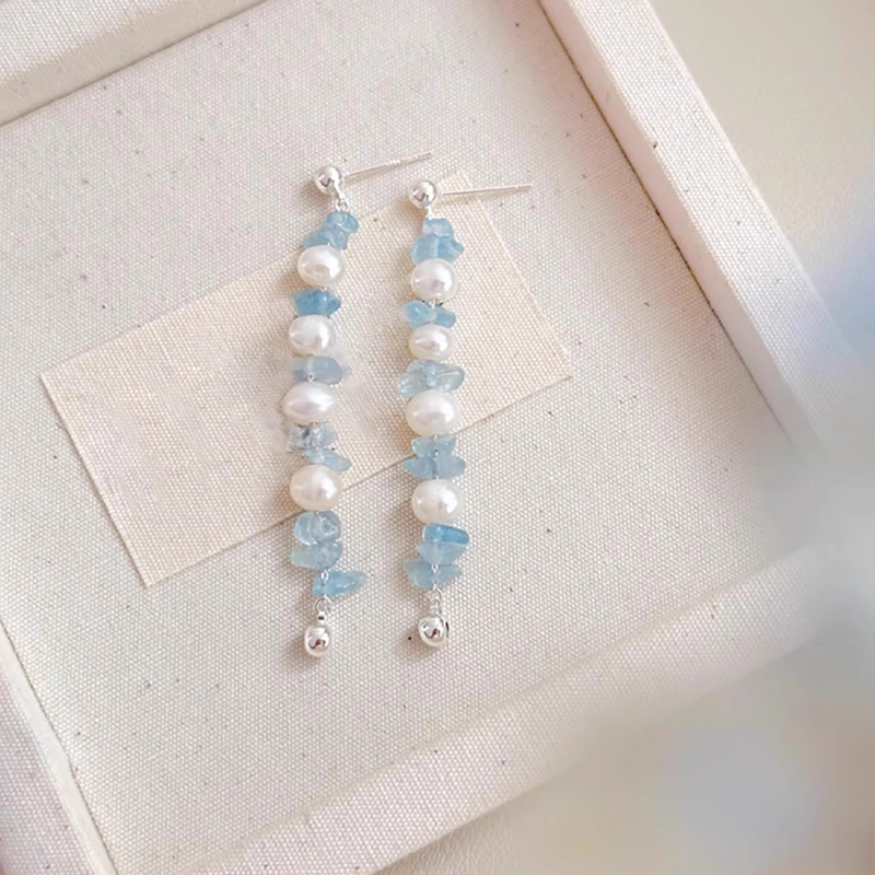 淺藍回憶珍珠耳釘 | 送女友禮物