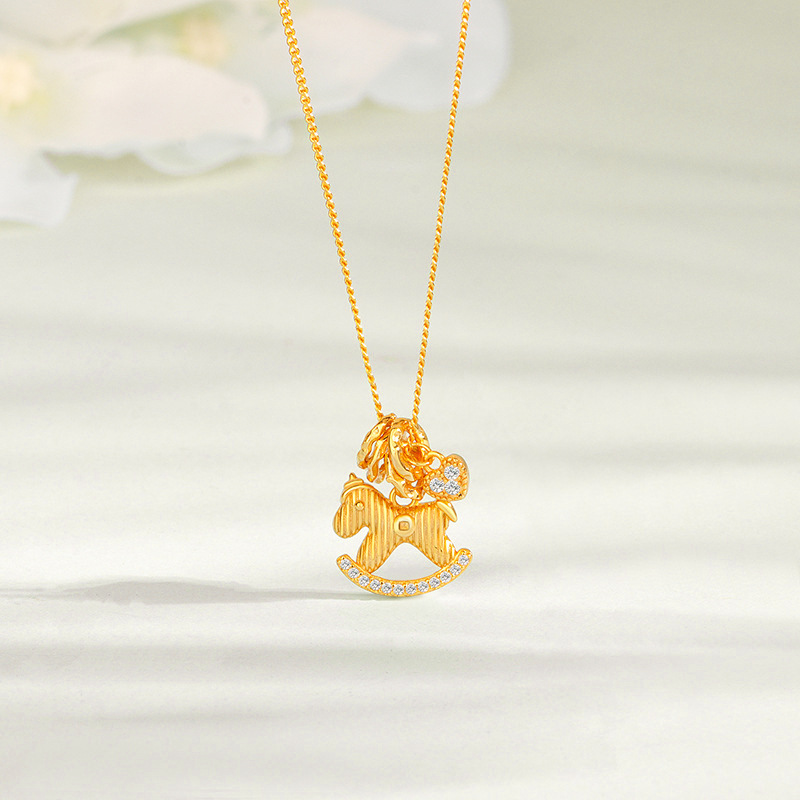 馬上有錢花 · S925銀旋轉木馬項鍊 | 紀念日禮物