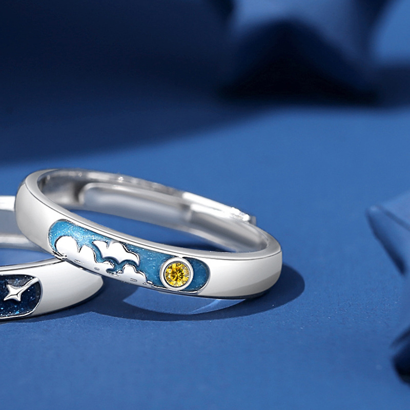 白天到黑夜 · 純銀情侶款對戒 | 情侶交換禮物