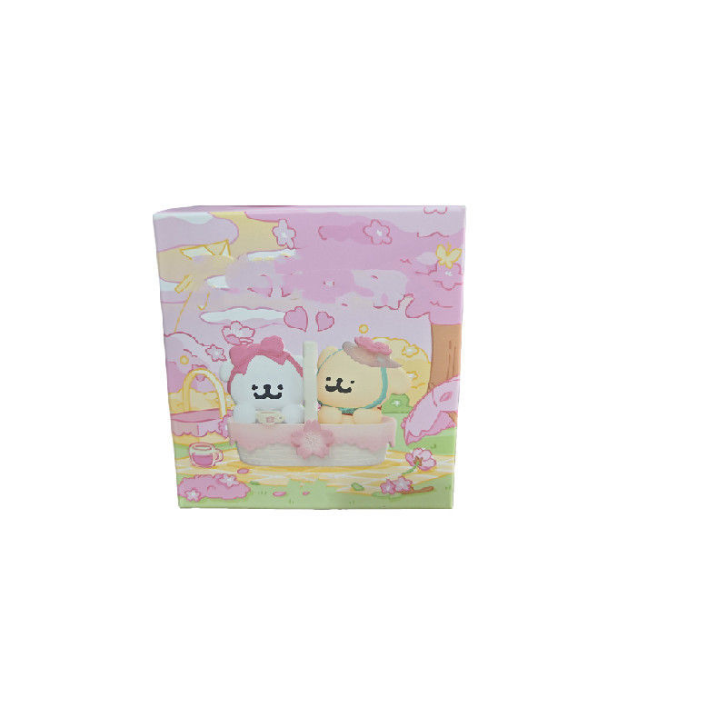 浪漫櫻花 · 線條小狗手辦盲盒 | 可愛桌面擺件