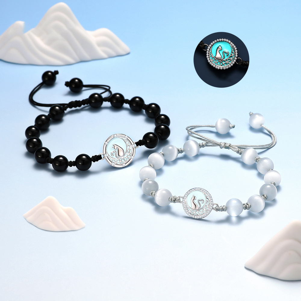 月伴貓 · 夜光串珠情侶手繩 | 情侶紀念日禮物