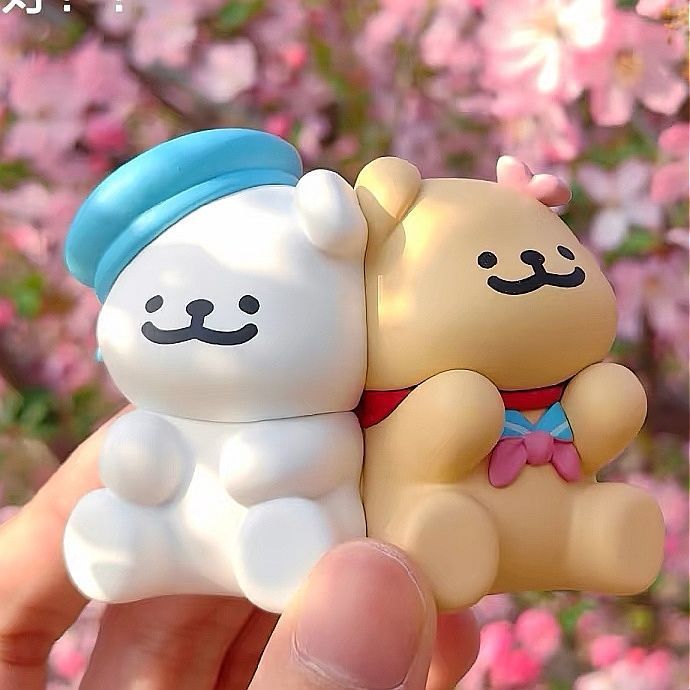 浪漫櫻花 · 線條小狗手辦盲盒 | 可愛桌面擺件