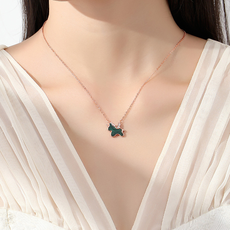 守護獨角獸 · 孔雀石項鍊 | 紀念日禮物推薦