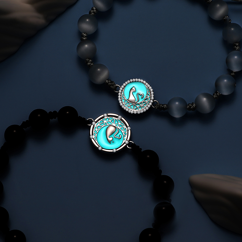 月伴貓 · 夜光串珠情侶手繩 | 情侶紀念日禮物