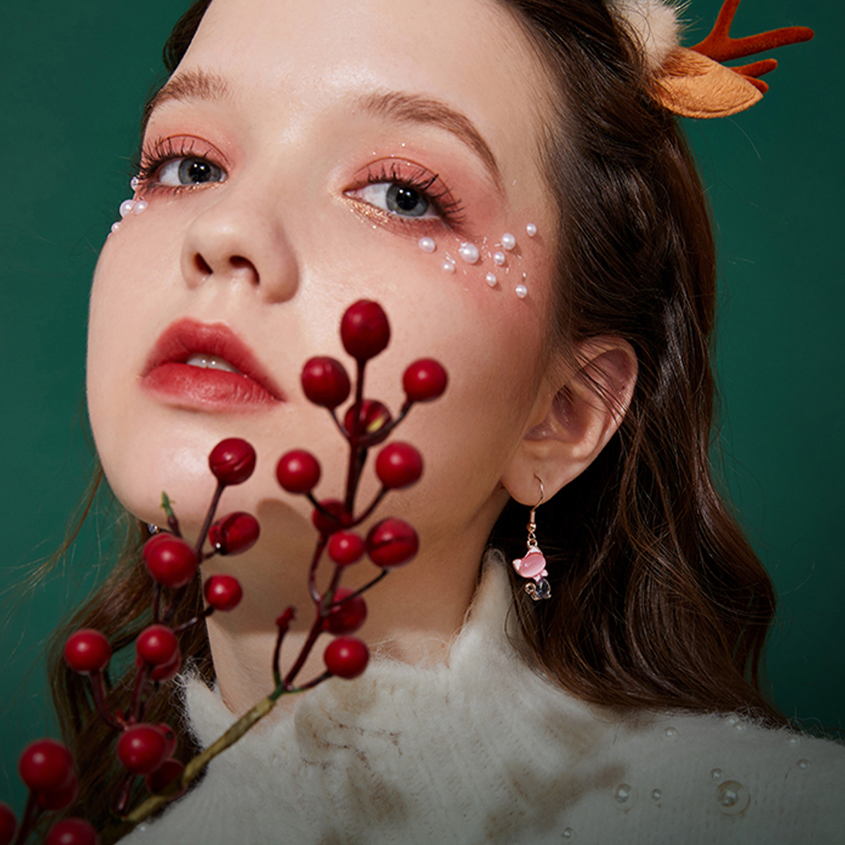 甜甜貓咪 · 玫瑰金色精品耳環推薦 | 送女友生日禮物 