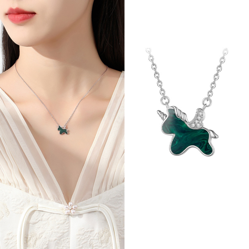 守護獨角獸 · 孔雀石項鍊 | 紀念日禮物推薦