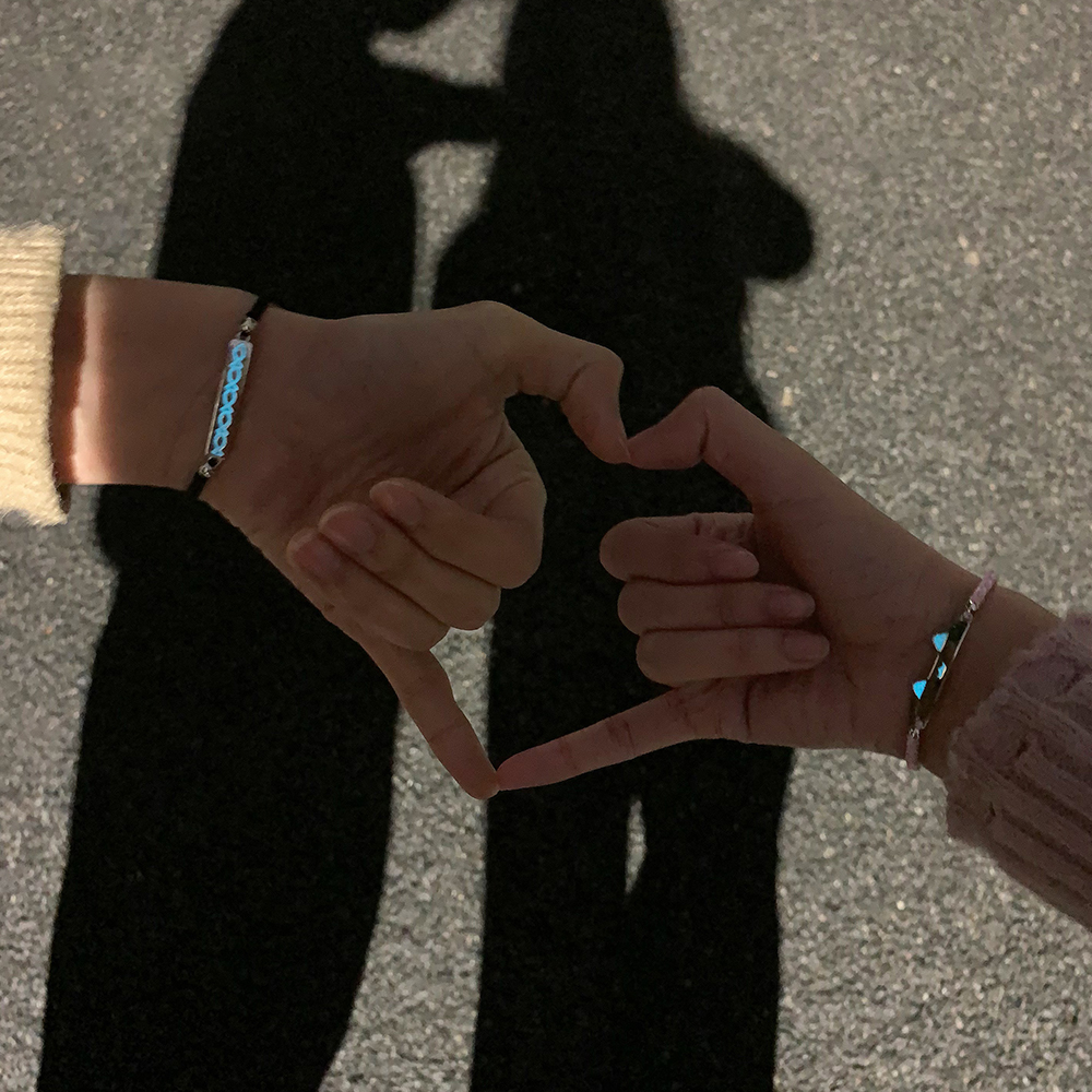 貓魚之戀 · 夜光純銀情侶手繩 | 情侶禮物