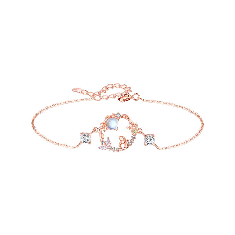 仙蹤望月兔 · 玫瑰金S925純銀手鍊 | 畢業禮物推薦 